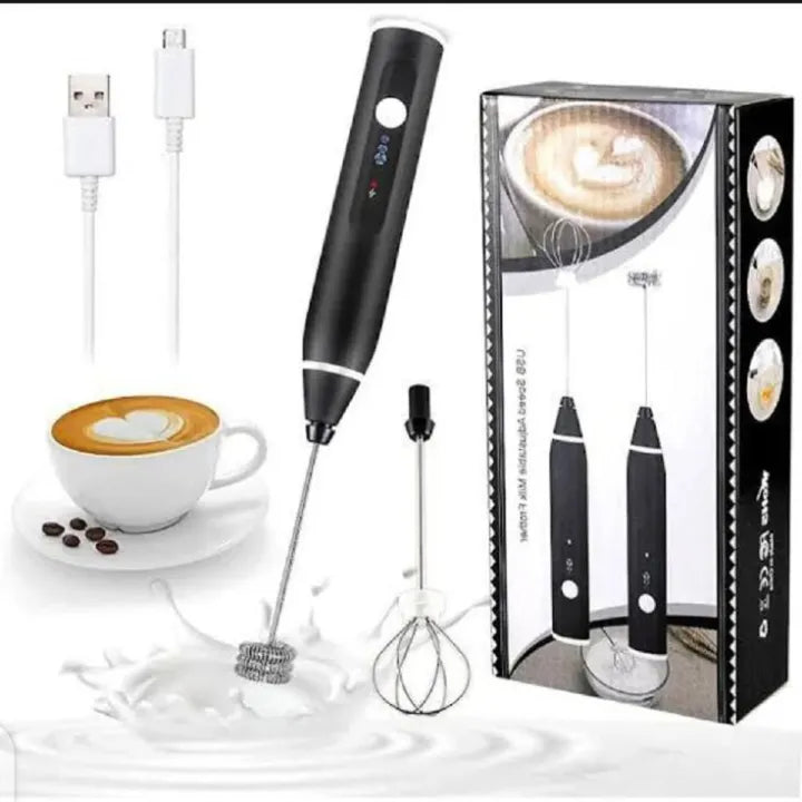 Electric Milk Frother – Rechargeable Handheld Coffee Foam Maker