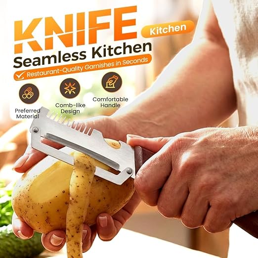 2-in-1 Pro Peeler & Cutter – Stainless Steel Vegetable Fruit Slicer