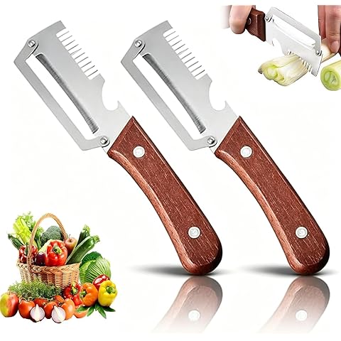 2-in-1 Pro Peeler & Cutter – Stainless Steel Vegetable Fruit Slicer