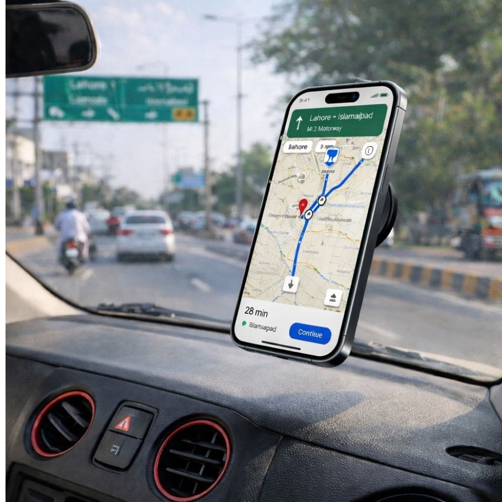Magnetic Car Phone Holder – Dashboard Mount (Strong Grip)