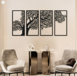 4 Qul Tree Islamic Wall Art – Decorative Frame Set
